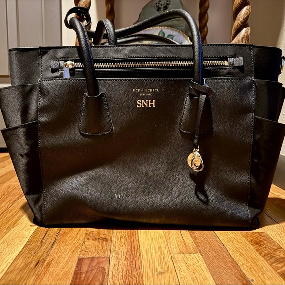 Henri Bendel West 57th Black Leather Diaper Bag - Picture 2 of 13